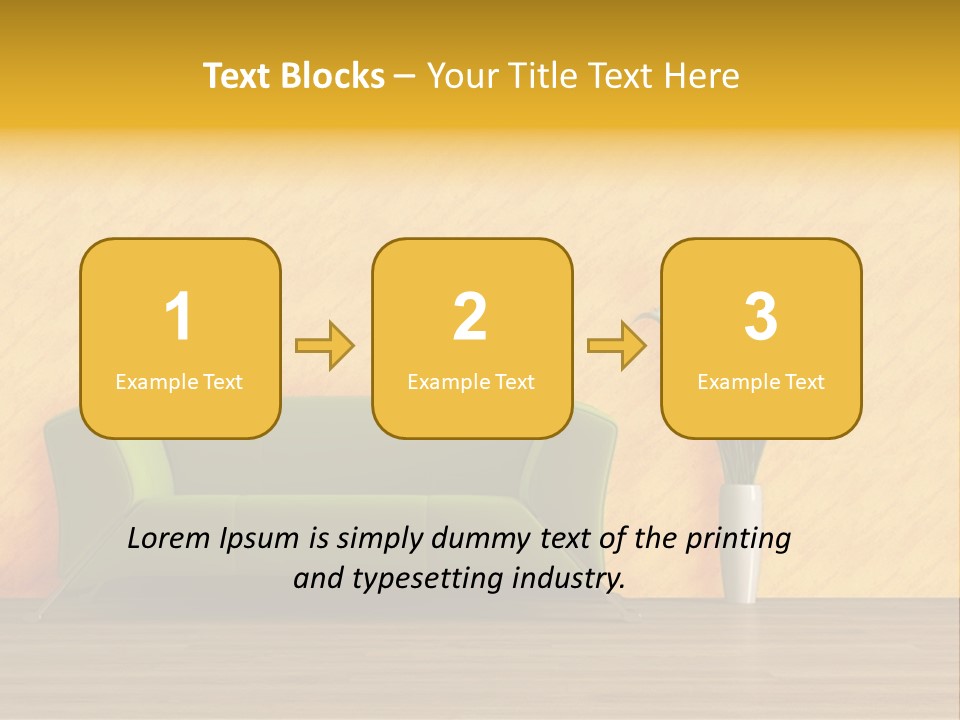 Modern Purple Sofa With Calla Lily PowerPoint Template