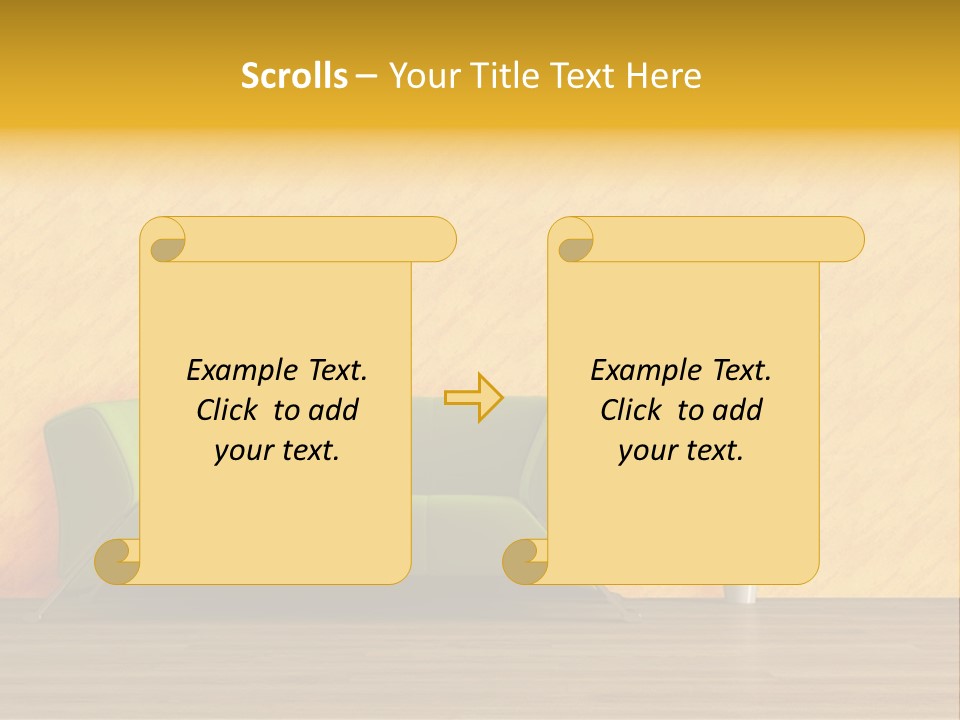 Modern Purple Sofa With Calla Lily PowerPoint Template