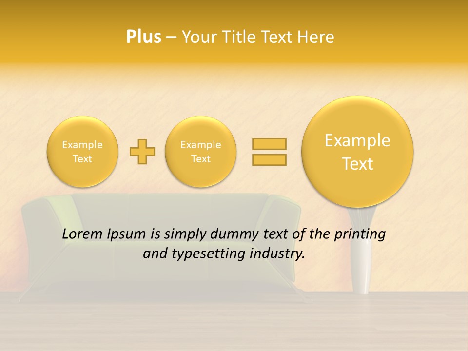 Modern Purple Sofa With Calla Lily PowerPoint Template