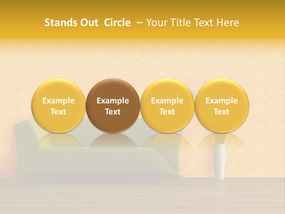 Modern Purple Sofa With Calla Lily PowerPoint Template