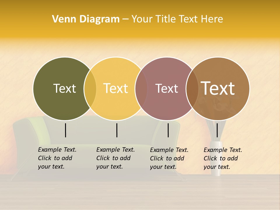Modern Purple Sofa With Calla Lily PowerPoint Template