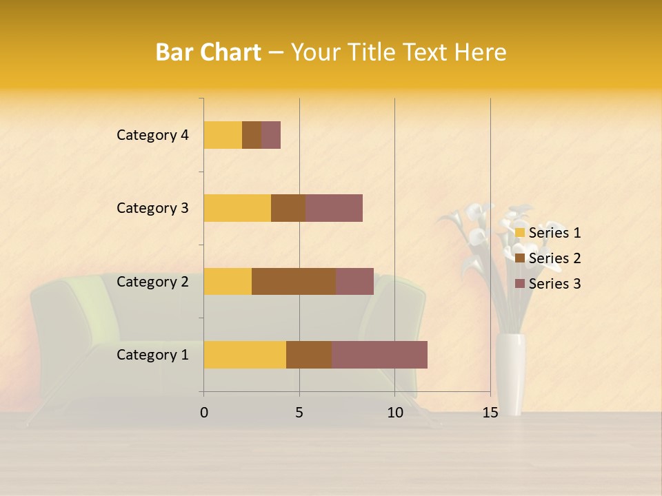 Modern Purple Sofa With Calla Lily PowerPoint Template