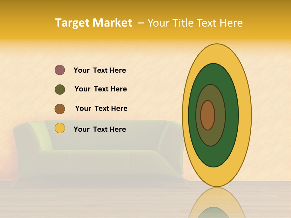 Modern Purple Sofa With Calla Lily PowerPoint Template