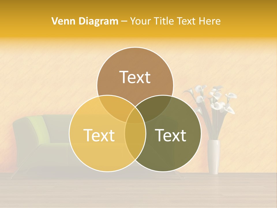 Modern Purple Sofa With Calla Lily PowerPoint Template