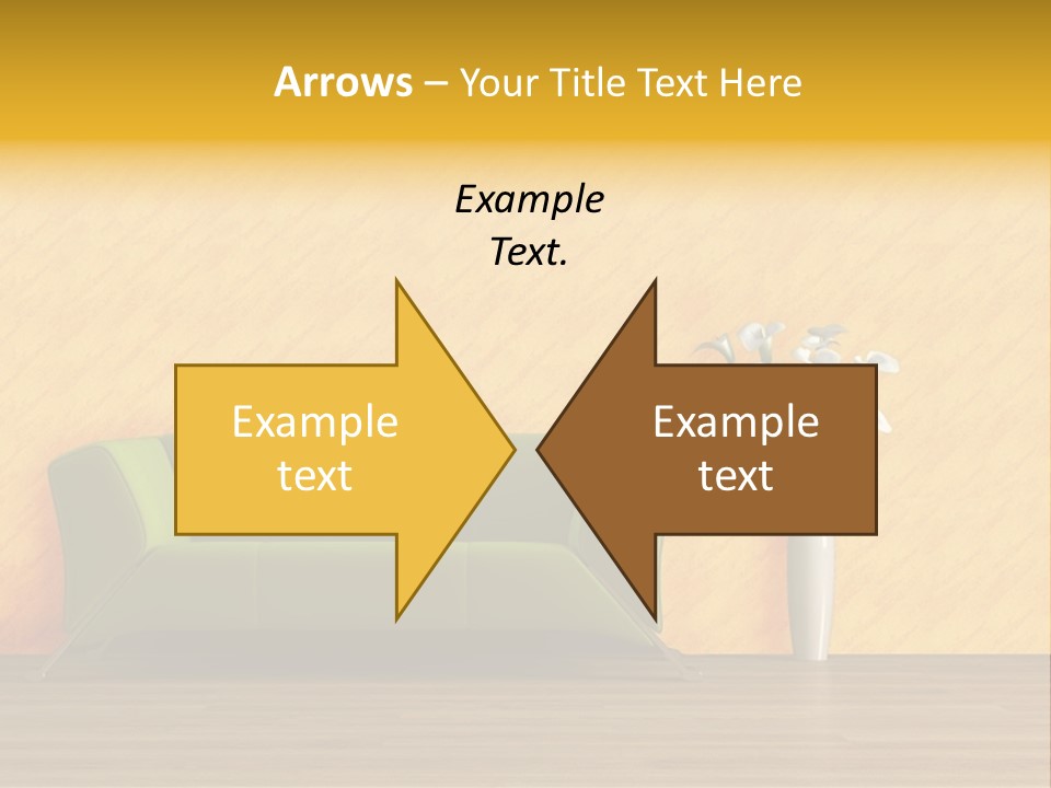 Modern Purple Sofa With Calla Lily PowerPoint Template