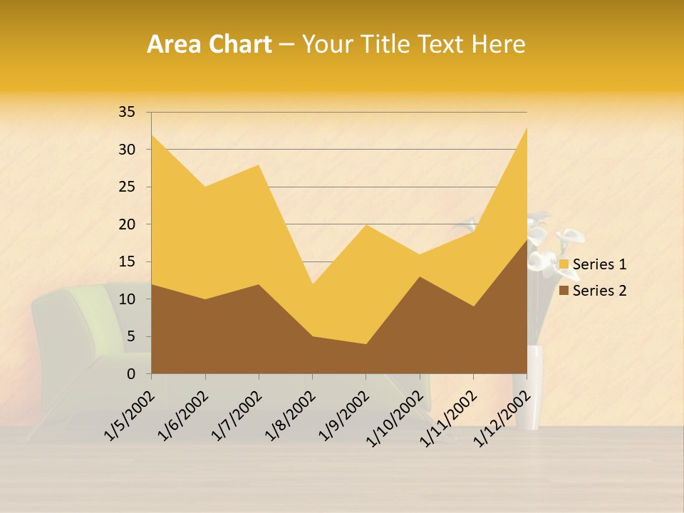 Modern Purple Sofa With Calla Lily PowerPoint Template