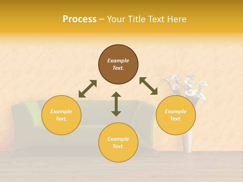 Modern Purple Sofa With Calla Lily PowerPoint Template