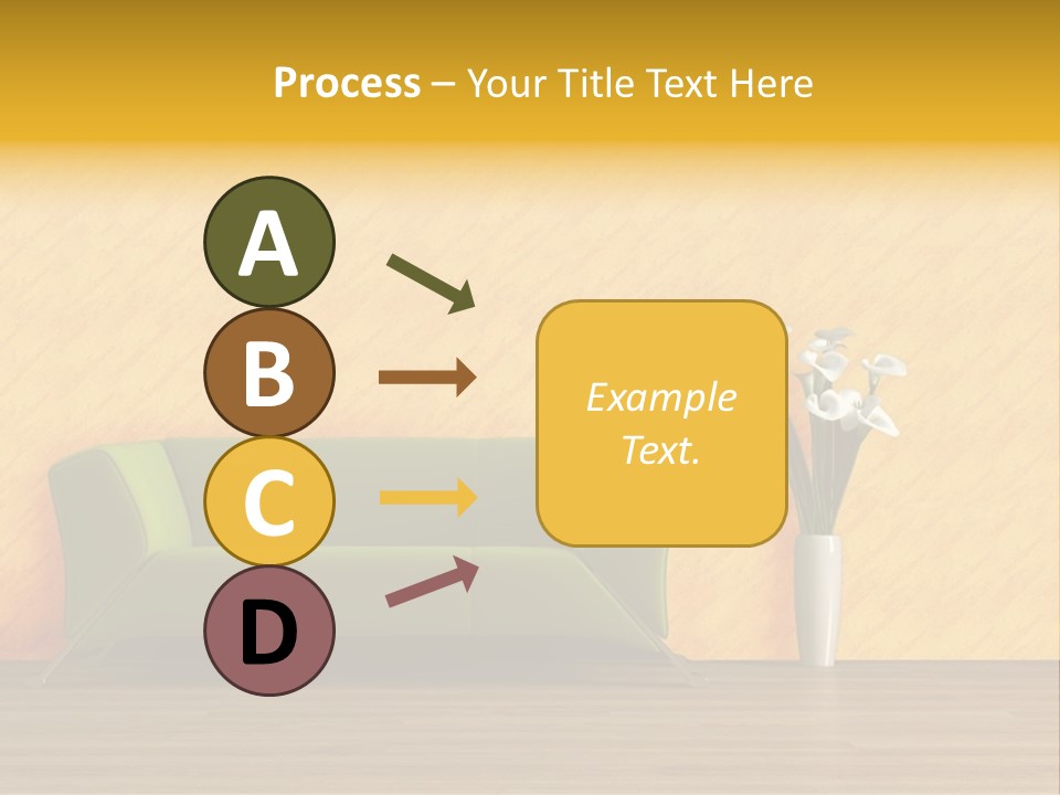 Modern Purple Sofa With Calla Lily PowerPoint Template