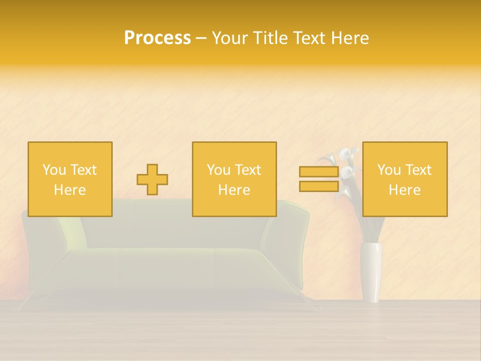 Modern Purple Sofa With Calla Lily PowerPoint Template