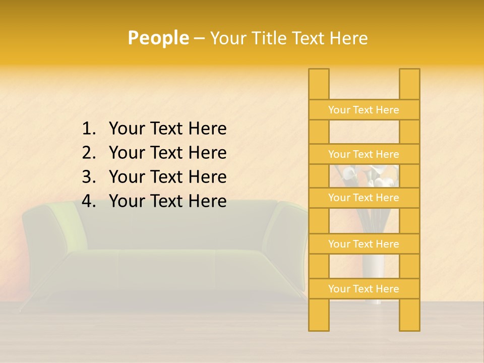 Modern Purple Sofa With Calla Lily PowerPoint Template