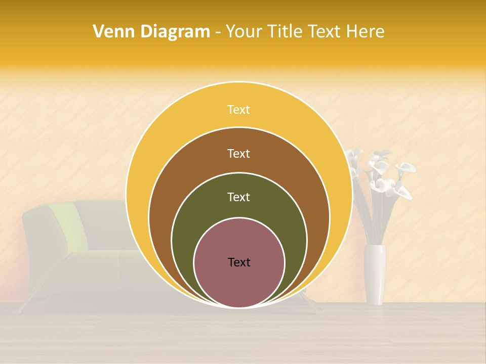 Modern Purple Sofa With Calla Lily PowerPoint Template