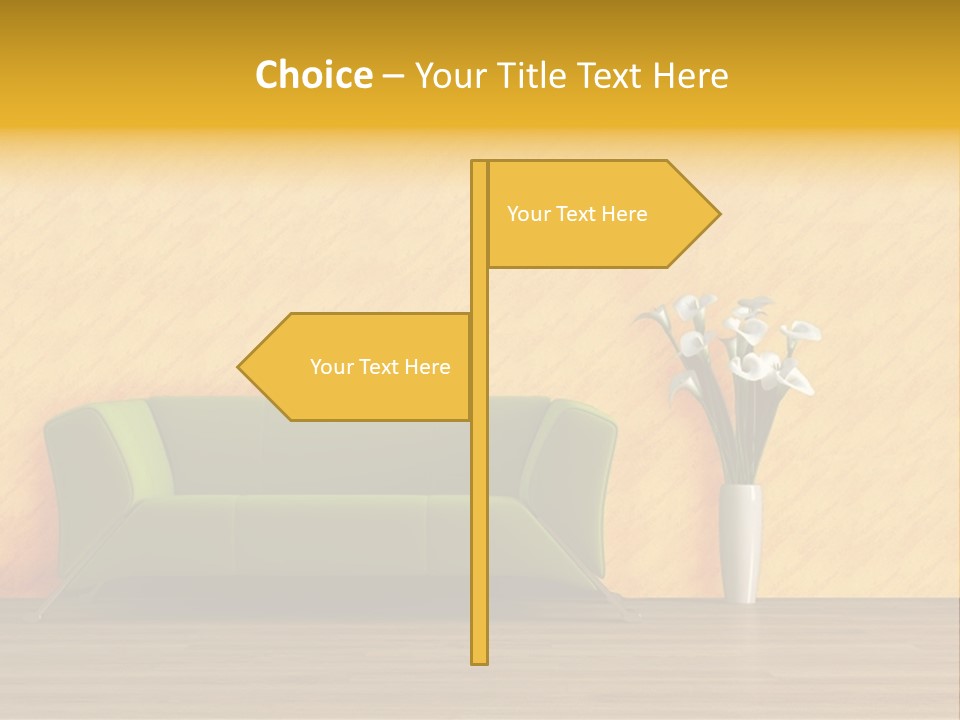 Modern Purple Sofa With Calla Lily PowerPoint Template