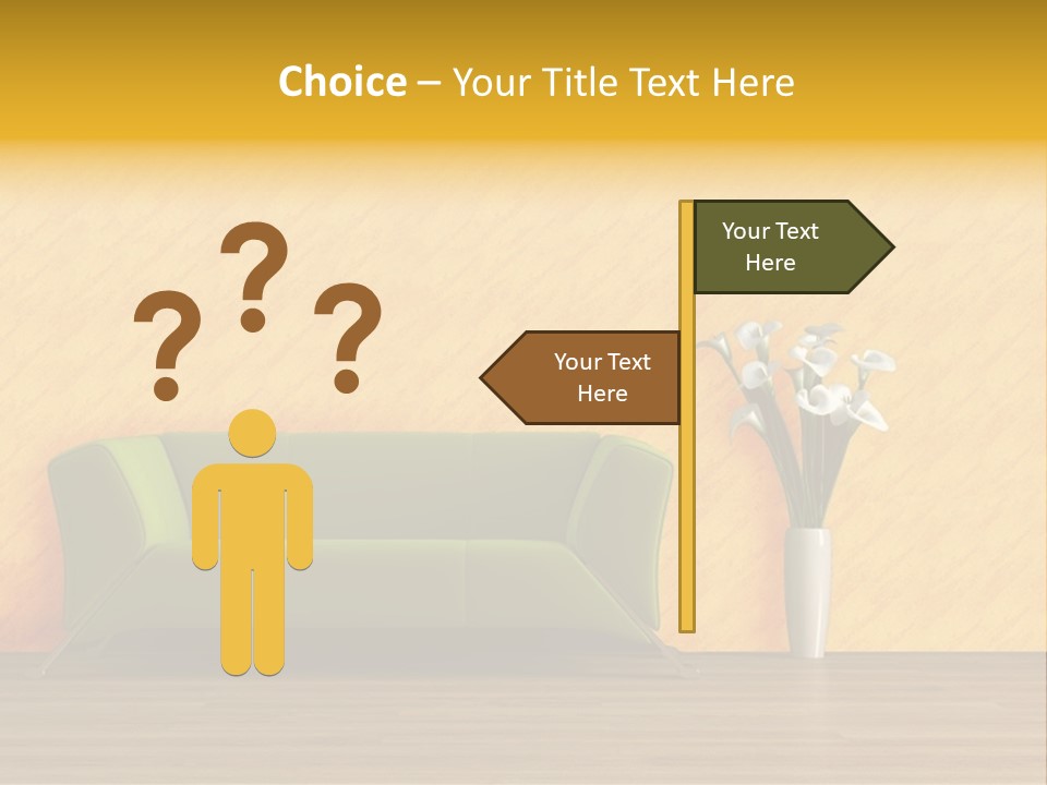 Modern Purple Sofa With Calla Lily PowerPoint Template