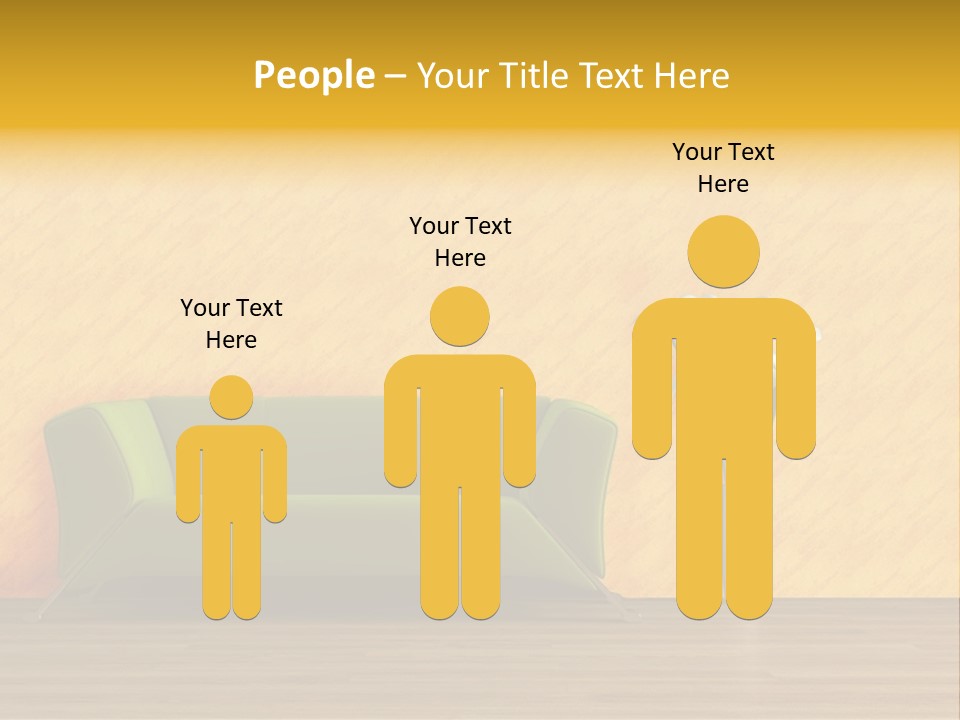 Modern Purple Sofa With Calla Lily PowerPoint Template