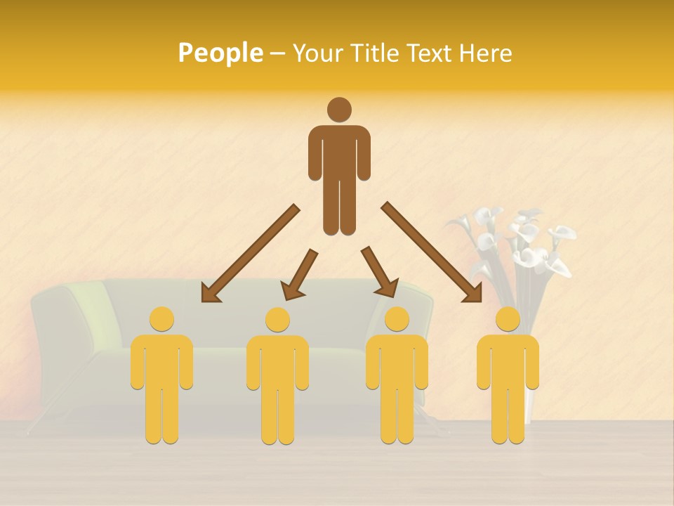 Modern Purple Sofa With Calla Lily PowerPoint Template