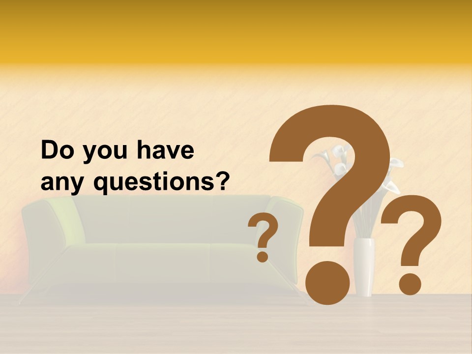 Modern Purple Sofa With Calla Lily PowerPoint Template