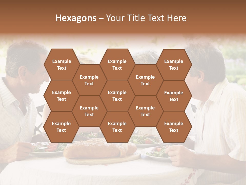 Friends Eating An Al Fresco Lunch PowerPoint Template