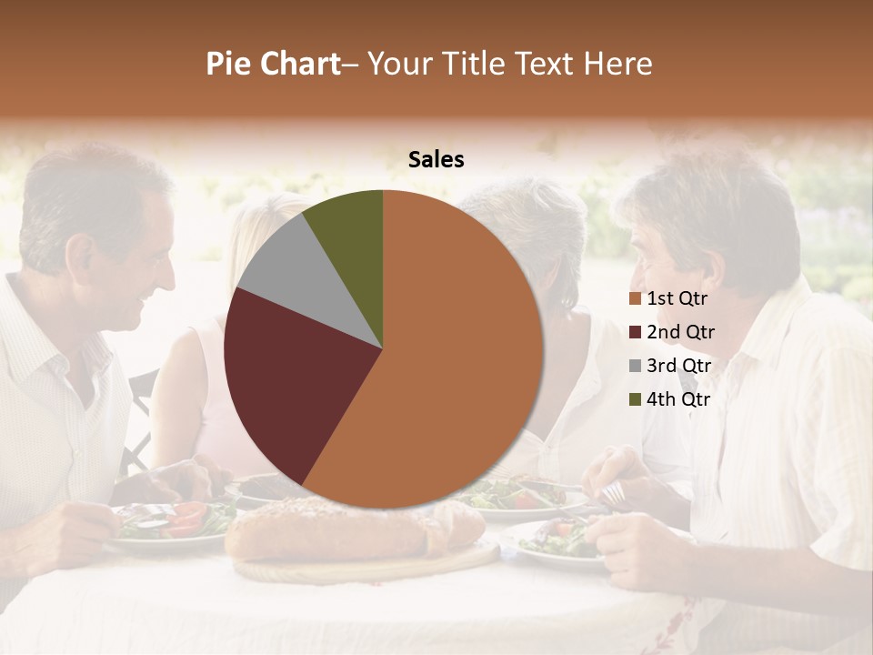 Friends Eating An Al Fresco Lunch PowerPoint Template