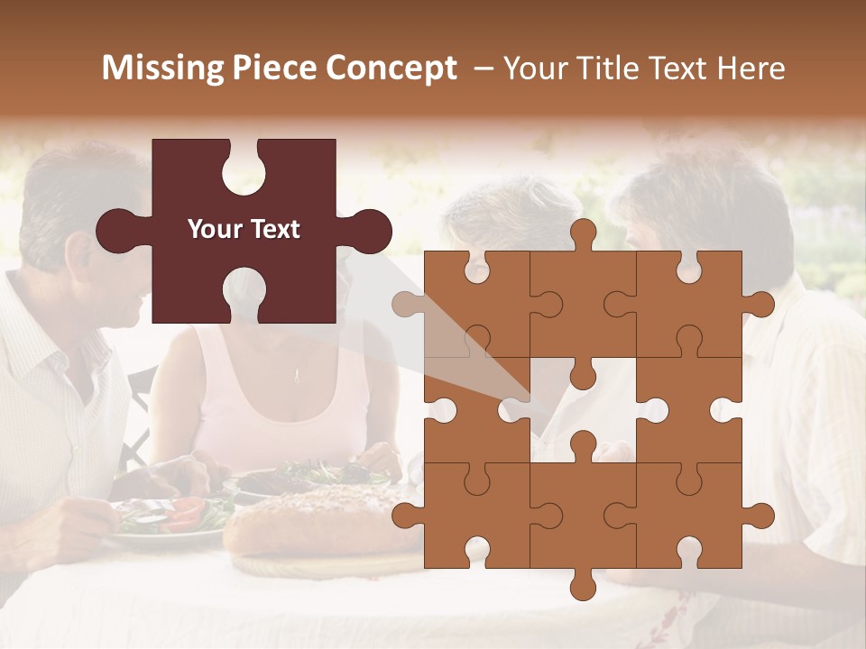 Friends Eating An Al Fresco Lunch PowerPoint Template