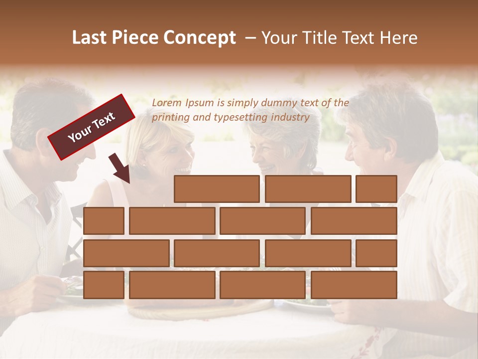 Friends Eating An Al Fresco Lunch PowerPoint Template