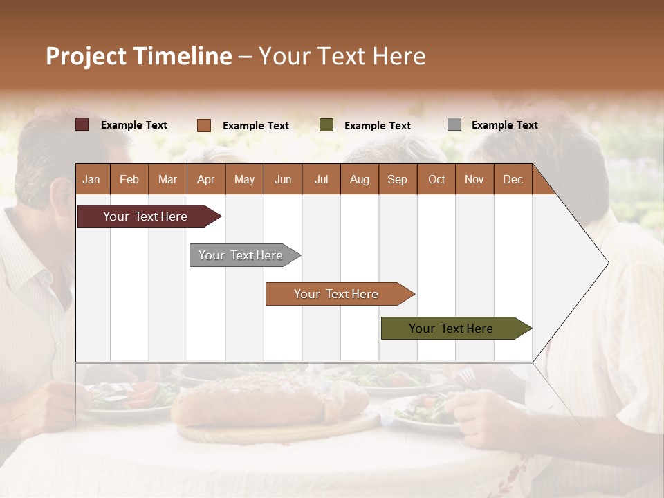 Friends Eating An Al Fresco Lunch PowerPoint Template