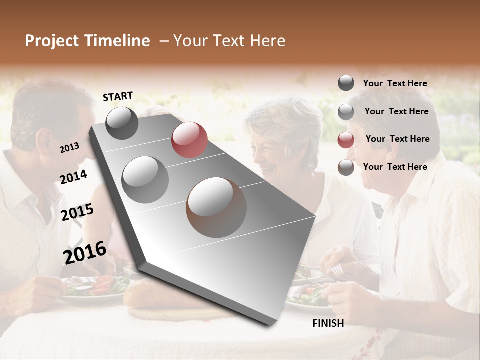 Friends Eating An Al Fresco Lunch PowerPoint Template
