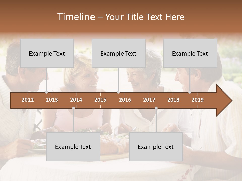 Friends Eating An Al Fresco Lunch PowerPoint Template