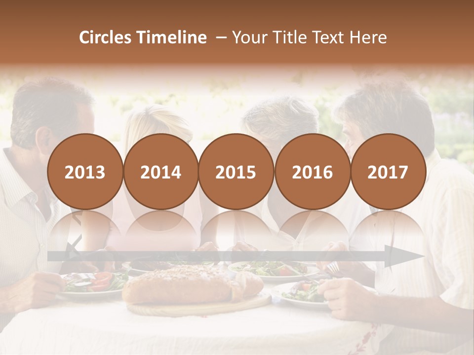 Friends Eating An Al Fresco Lunch PowerPoint Template