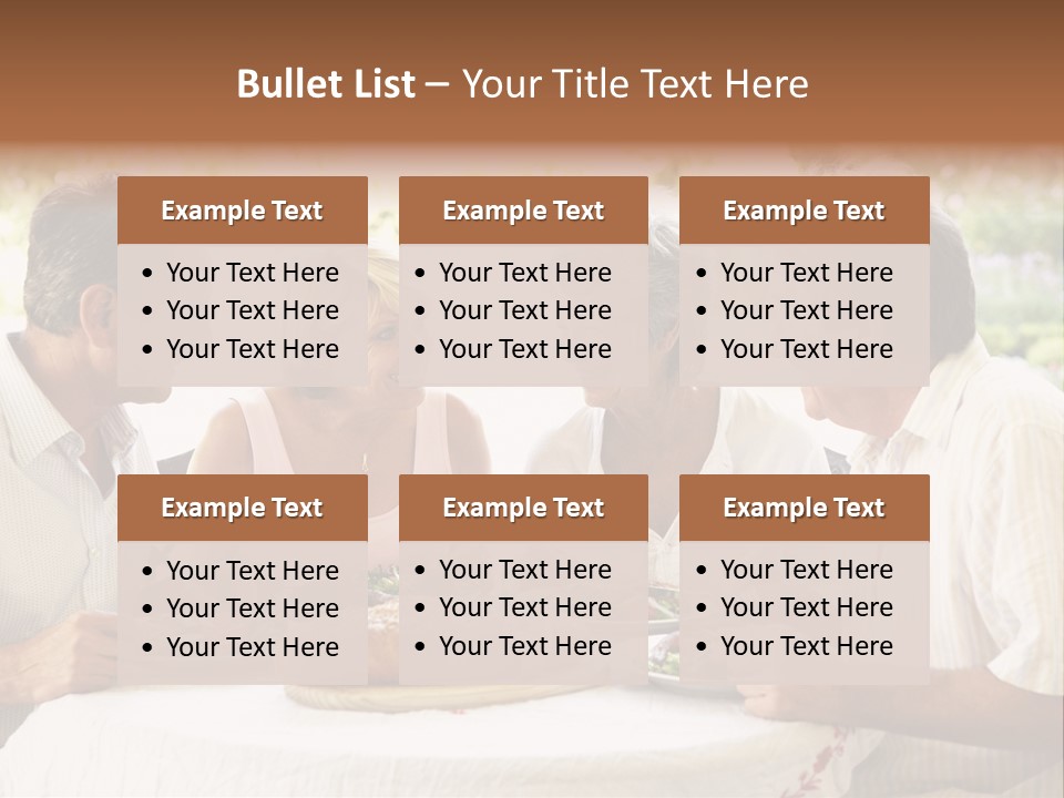 Friends Eating An Al Fresco Lunch PowerPoint Template
