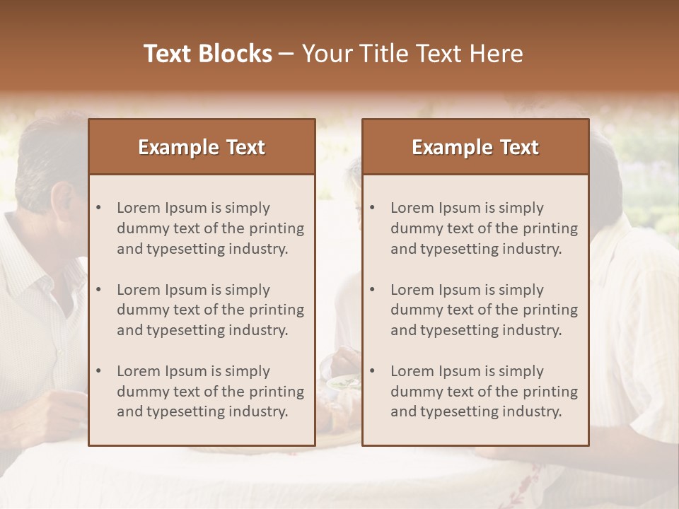 Friends Eating An Al Fresco Lunch PowerPoint Template
