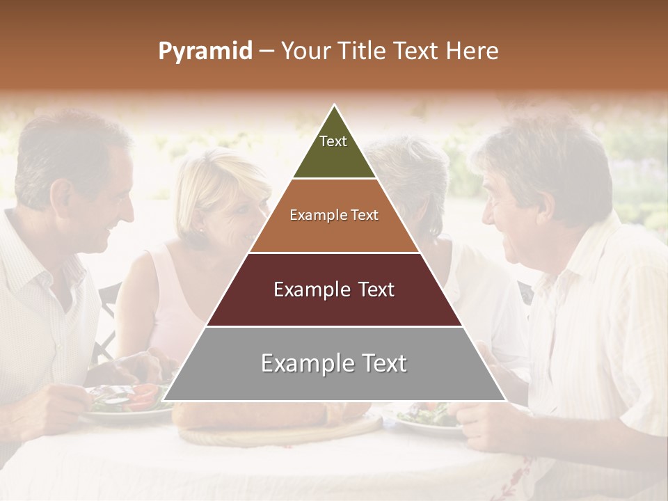 Friends Eating An Al Fresco Lunch PowerPoint Template