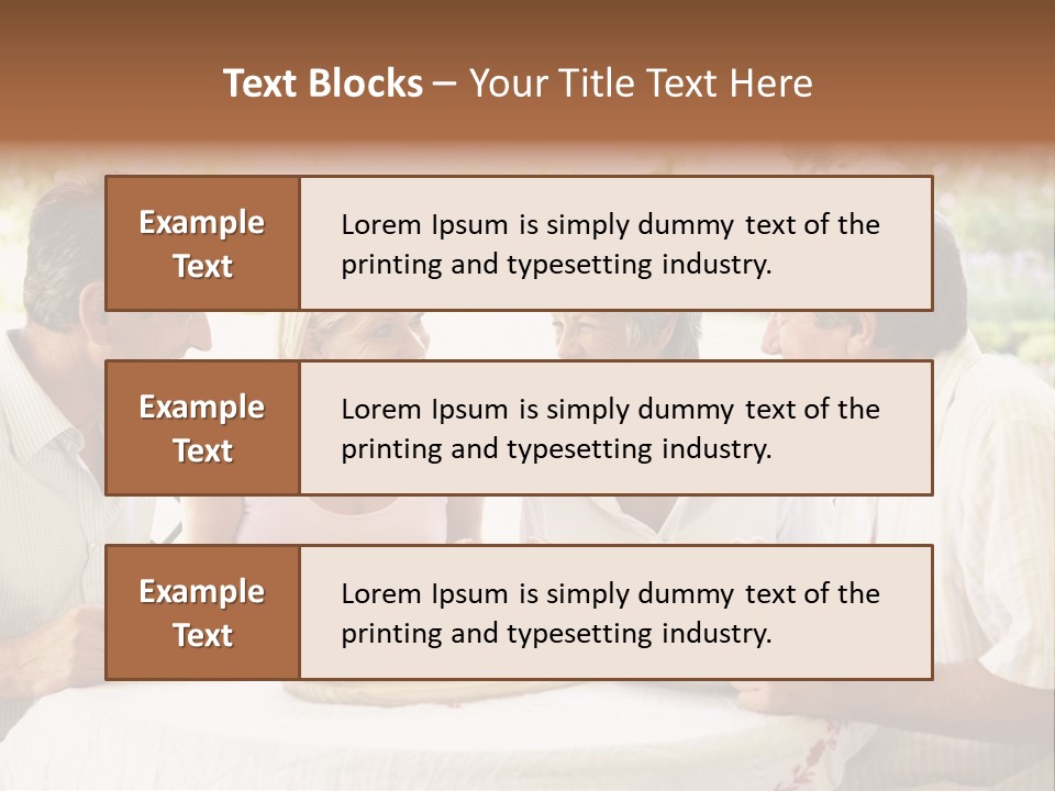 Friends Eating An Al Fresco Lunch PowerPoint Template