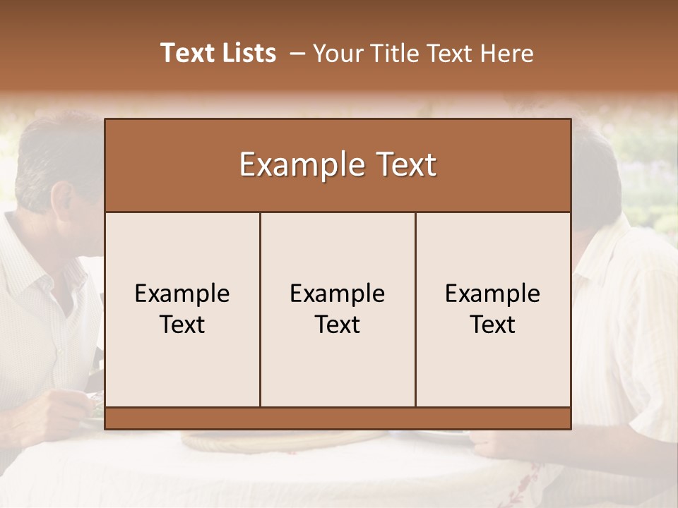 Friends Eating An Al Fresco Lunch PowerPoint Template