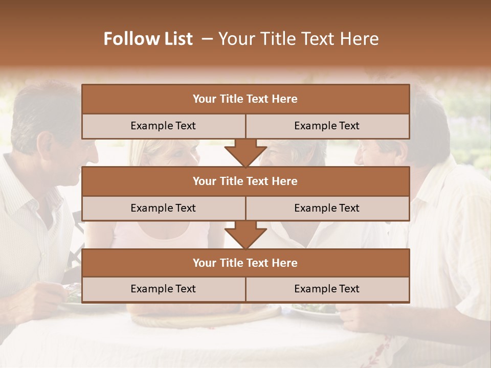 Friends Eating An Al Fresco Lunch PowerPoint Template