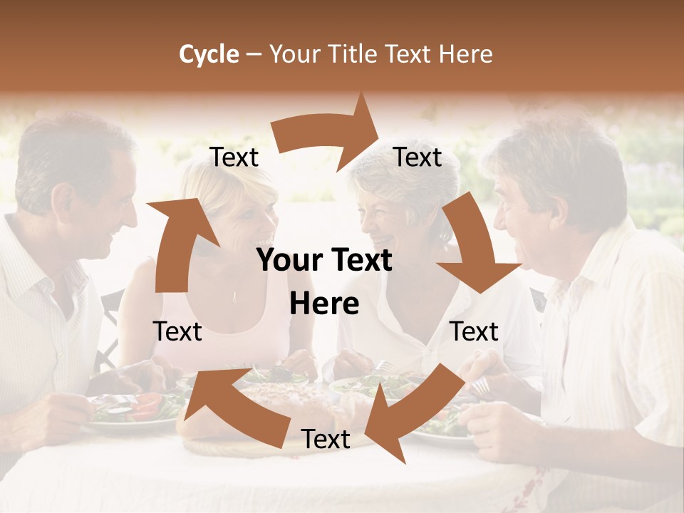 Friends Eating An Al Fresco Lunch PowerPoint Template