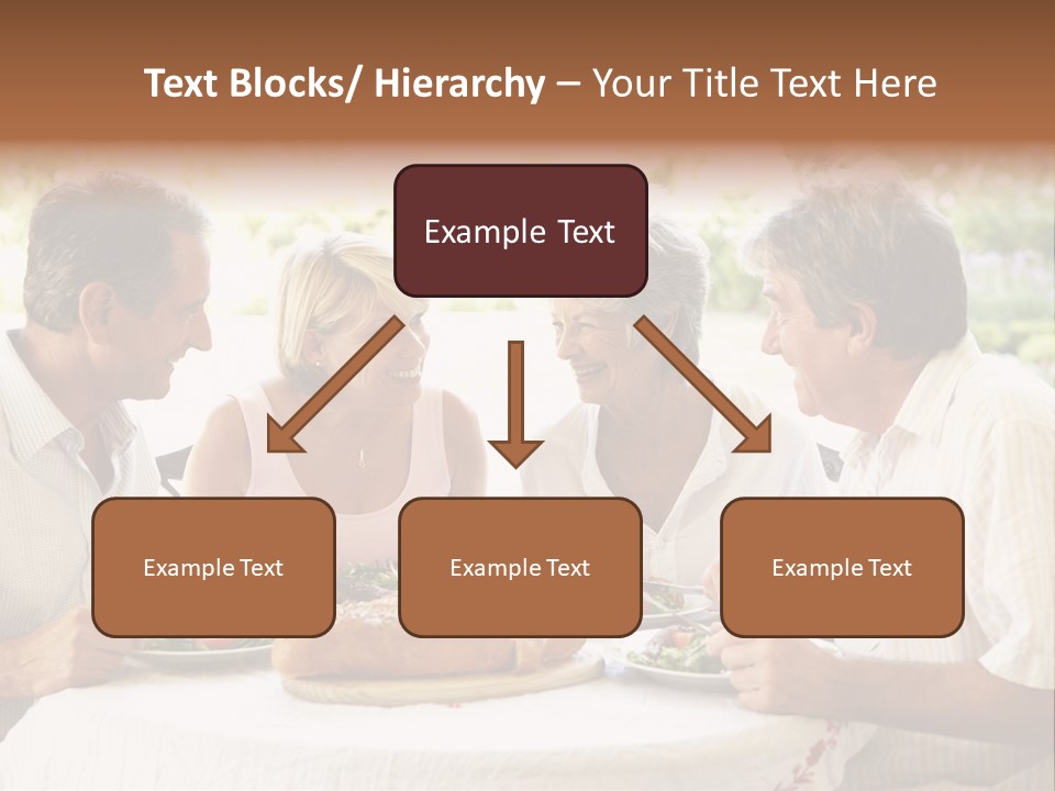 Friends Eating An Al Fresco Lunch PowerPoint Template