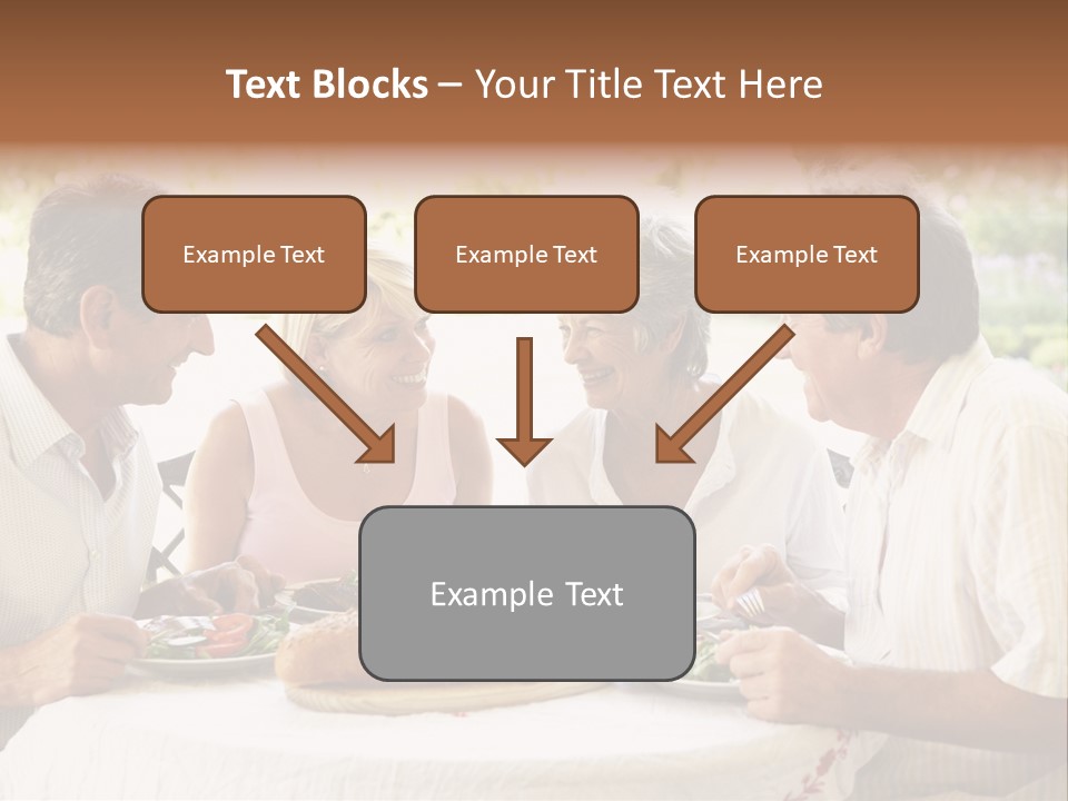 Friends Eating An Al Fresco Lunch PowerPoint Template