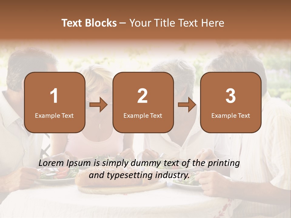 Friends Eating An Al Fresco Lunch PowerPoint Template