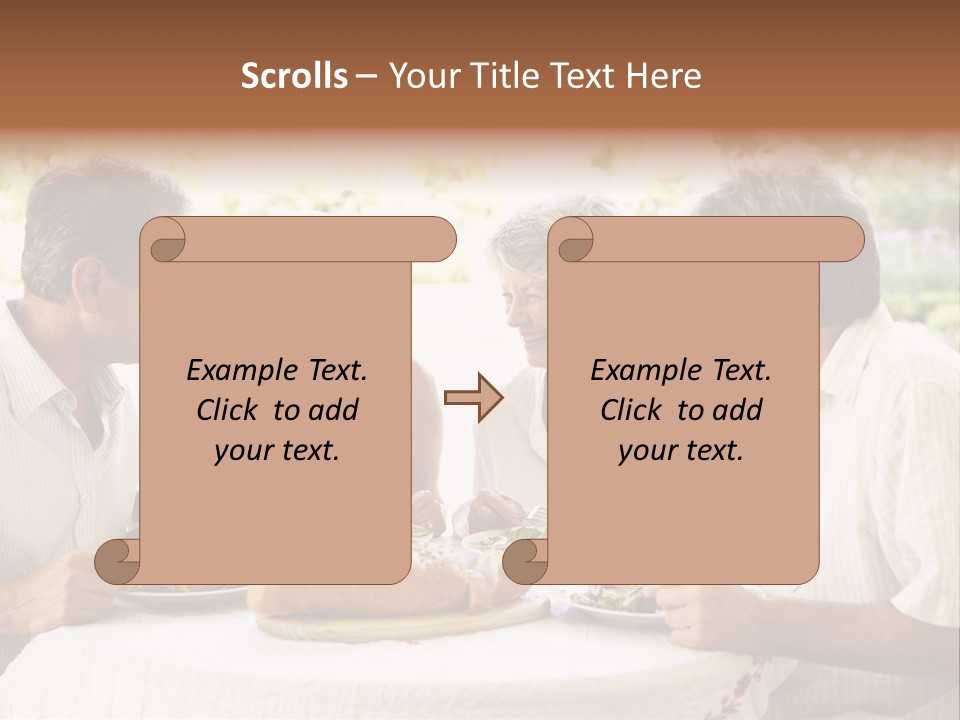 Friends Eating An Al Fresco Lunch PowerPoint Template
