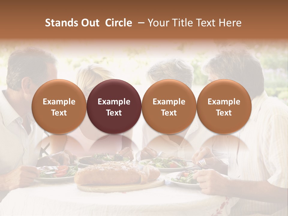 Friends Eating An Al Fresco Lunch PowerPoint Template