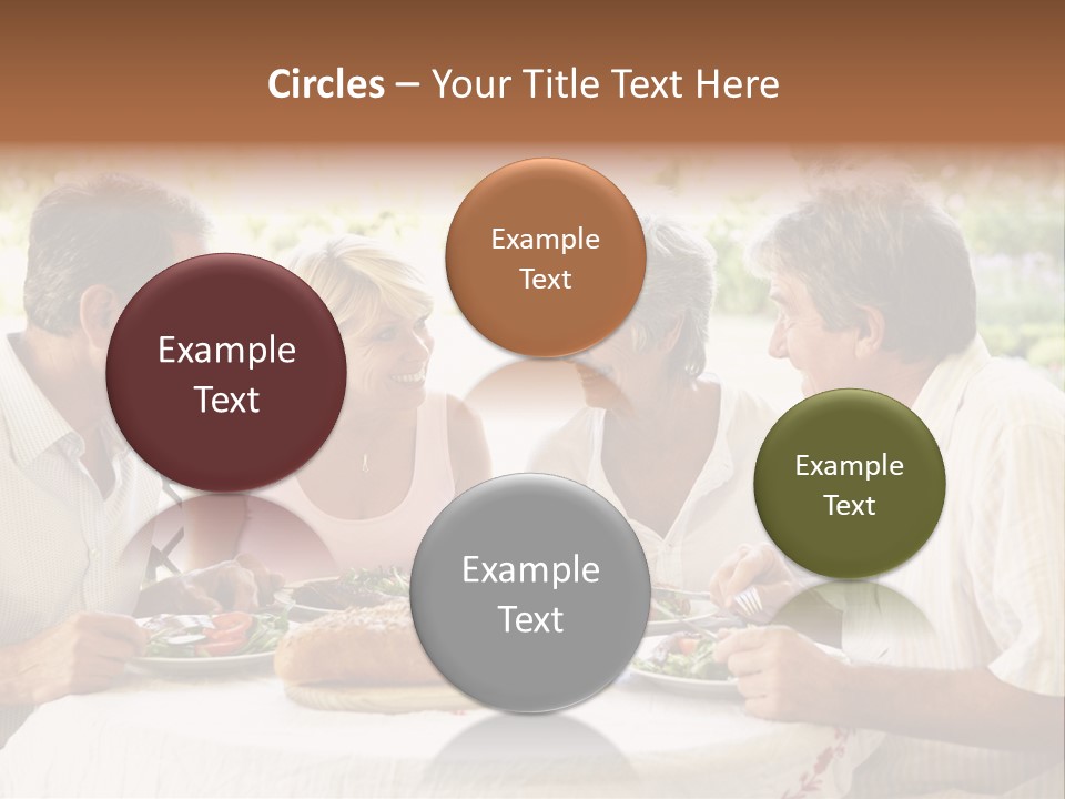 Friends Eating An Al Fresco Lunch PowerPoint Template