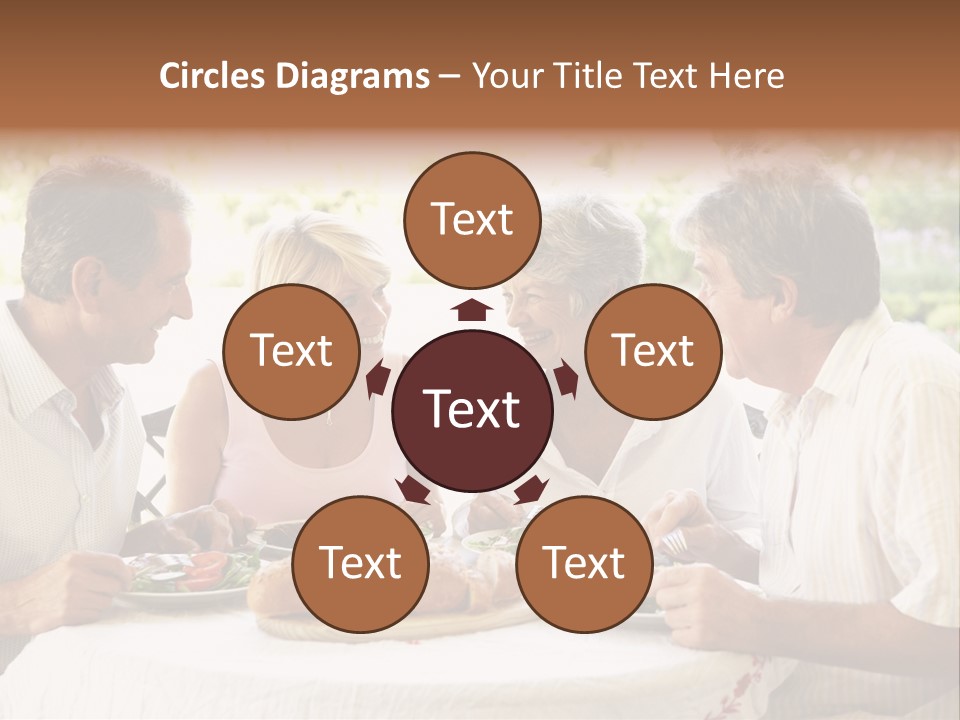 Friends Eating An Al Fresco Lunch PowerPoint Template