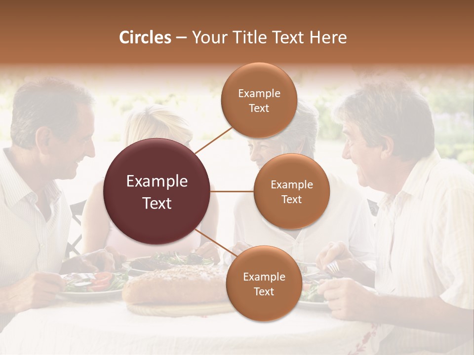 Friends Eating An Al Fresco Lunch PowerPoint Template