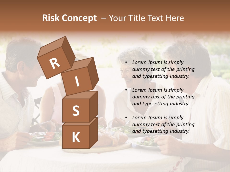 Friends Eating An Al Fresco Lunch PowerPoint Template