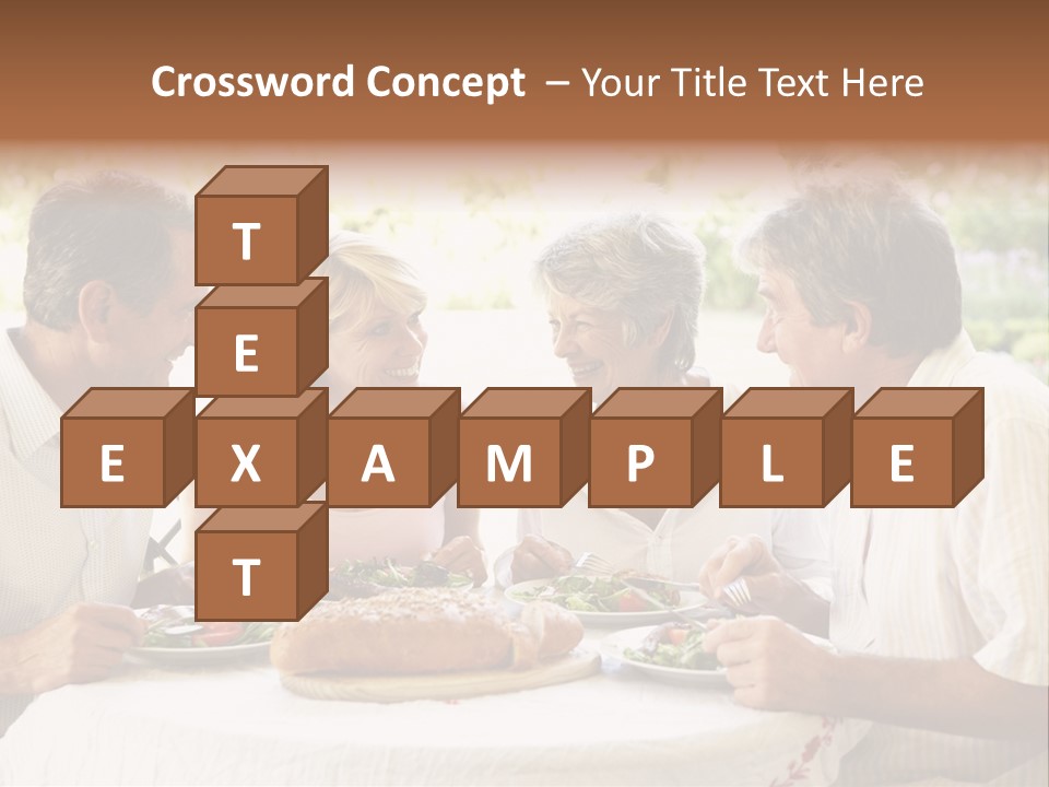 Friends Eating An Al Fresco Lunch PowerPoint Template