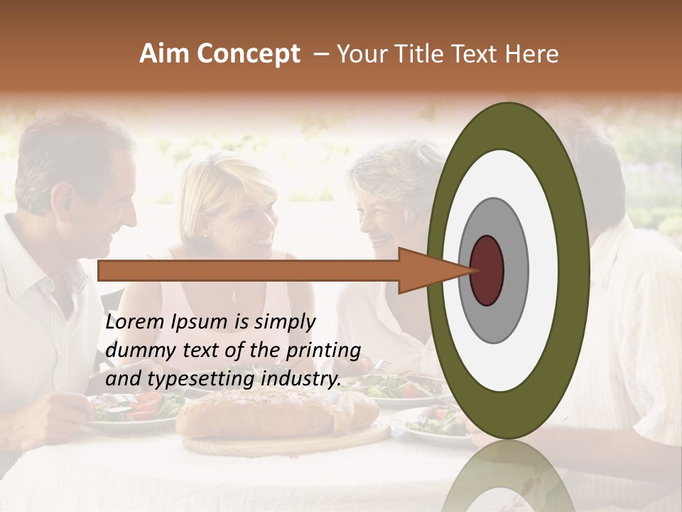 Friends Eating An Al Fresco Lunch PowerPoint Template