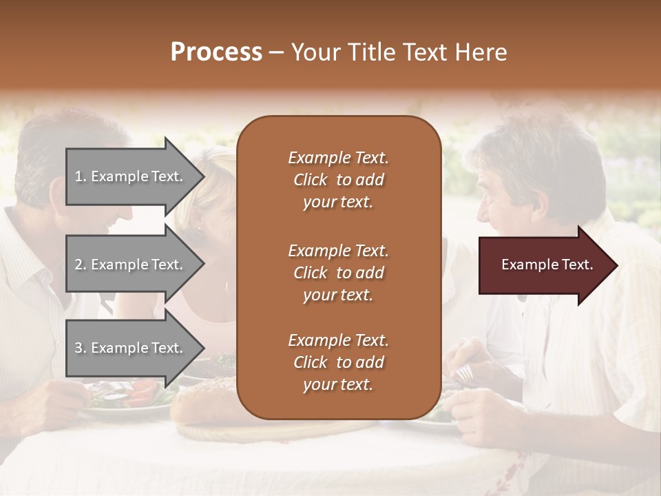 Friends Eating An Al Fresco Lunch PowerPoint Template