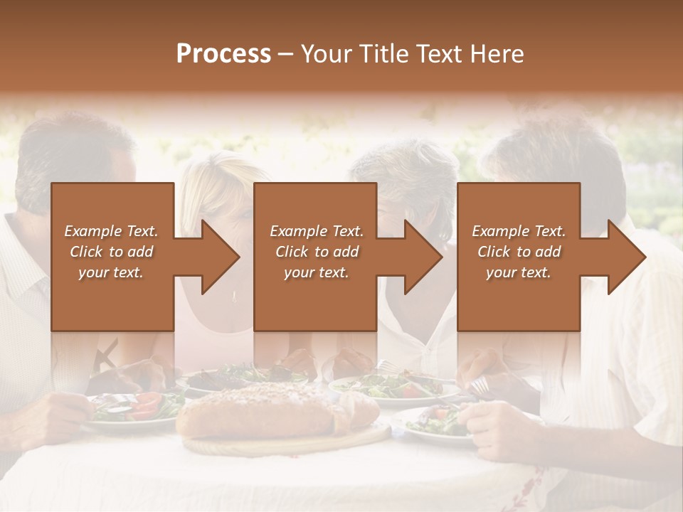 Friends Eating An Al Fresco Lunch PowerPoint Template
