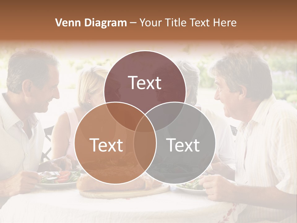 Friends Eating An Al Fresco Lunch PowerPoint Template