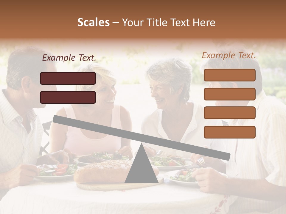 Friends Eating An Al Fresco Lunch PowerPoint Template